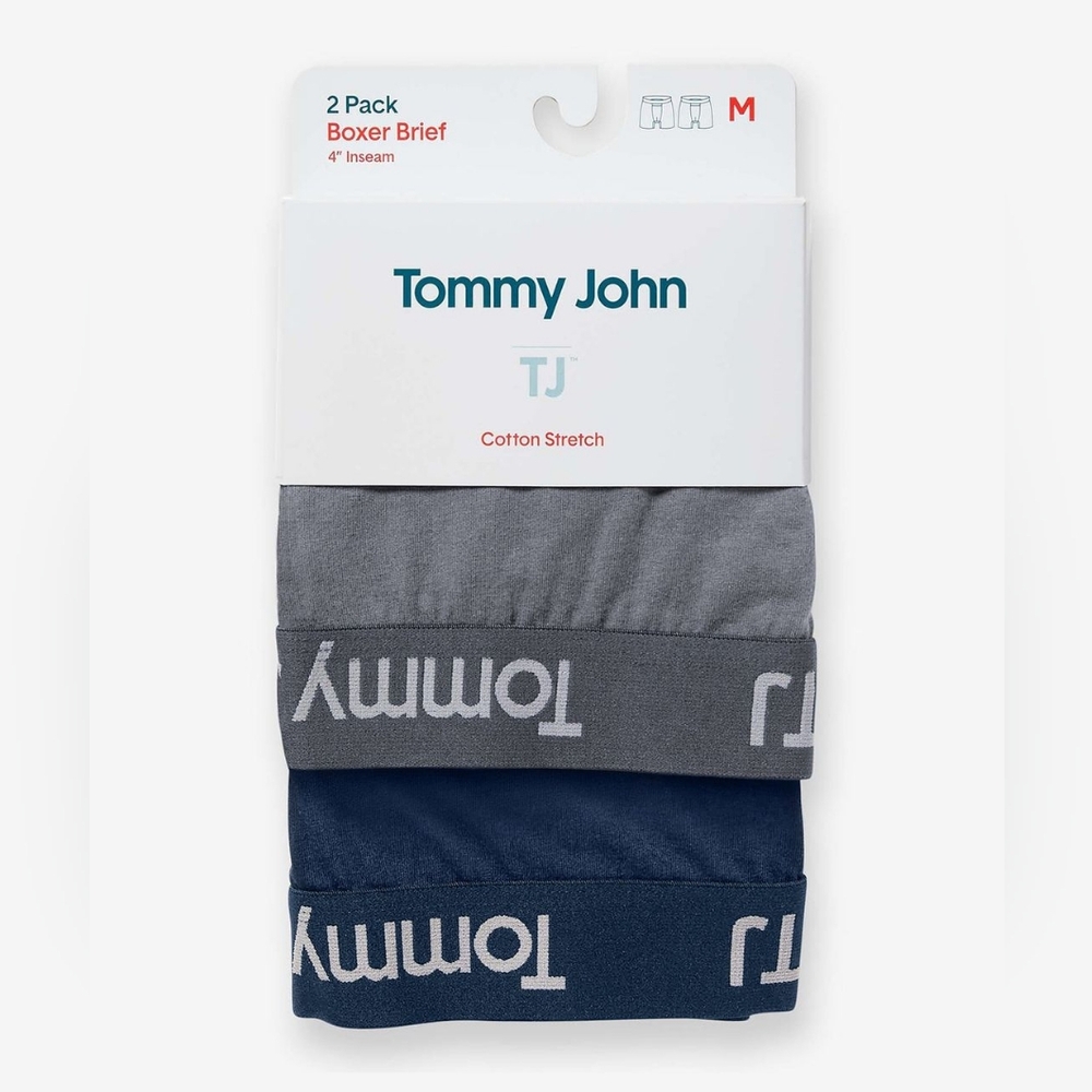Tommy John Men's NIP 2 Pack Cotton Stretch 4" Inseam Boxer Briefs Size Small - Picture 3 of 6